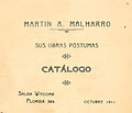 Malharro. Catálogo de la exposición de 1911