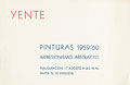 Invitación. Yente. Pinturas 1959/60. Impresionismo abstracto, Yumar, 1960