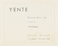 Invitación. Yente. Recuerdos de Italia. Collages, Witcomb, 1964