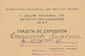 Acreditación al II Salón Nacional de Artistas Decoradores, 1937