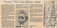 "Yente fue una artista cabal" en La Prensa, 1990